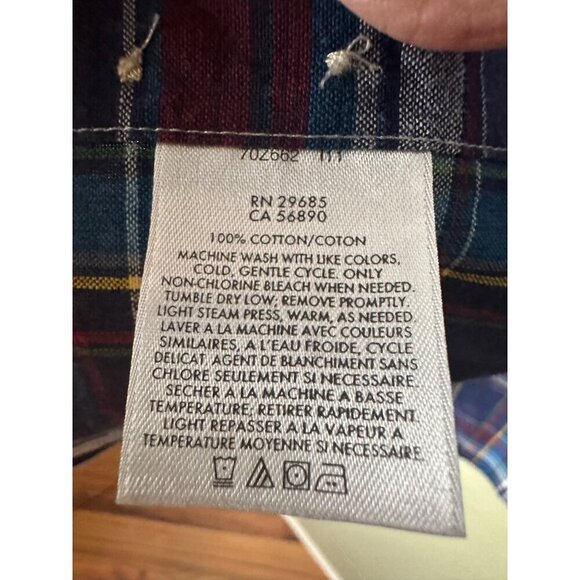 Pendleton Blue Plaid Short Sleeve Fitted Shirt, size Medium - Picture 4 of 4